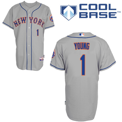 Chris Young #1 mlb Jersey-New York Mets Women's Authentic Road Gray Cool Base Baseball Jersey